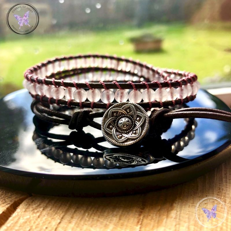 Rose Quartz 4mm Double Wrap Bracelet